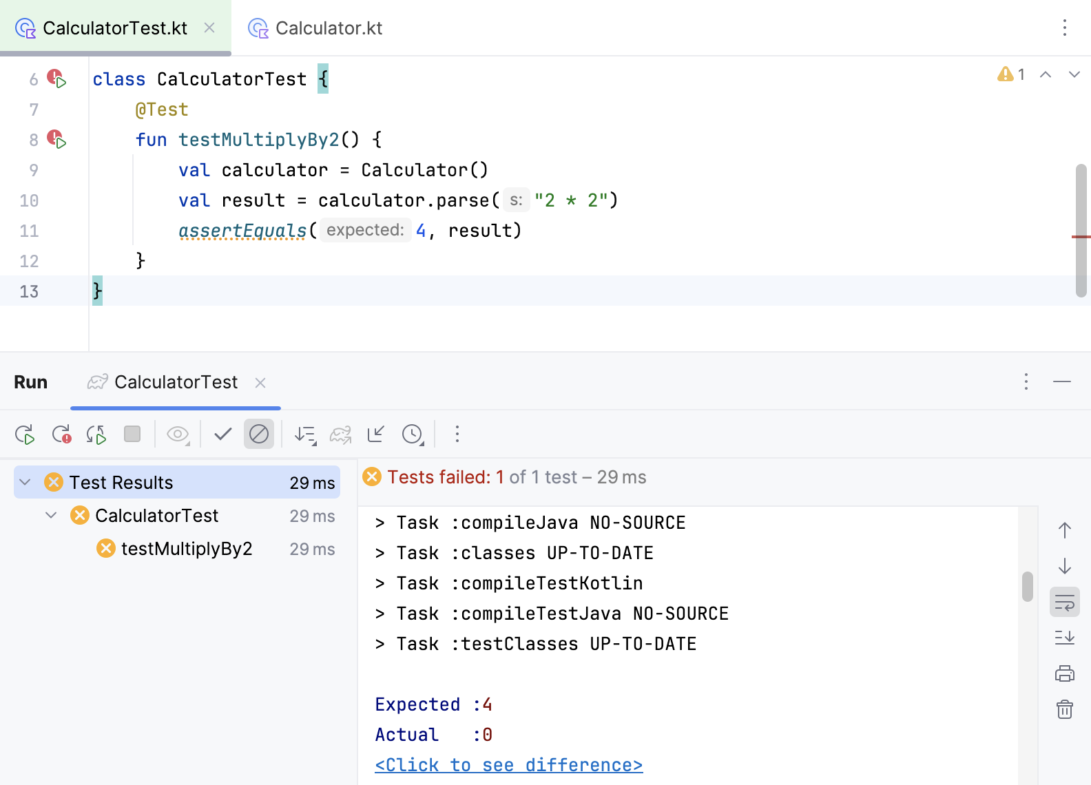 Running the test Running the test