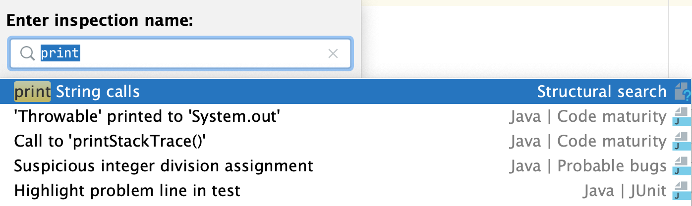 Enter inspection name Enter inspection name