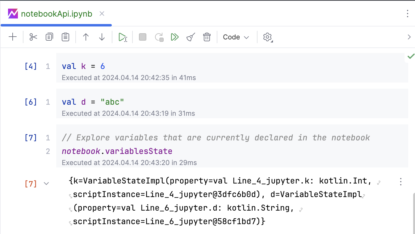 Kotlin Notebook API Kotlin Notebook API