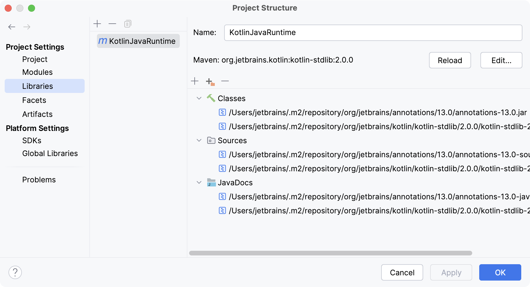 Kotlin SDK in Project tool window Kotlin SDK in Project tool window