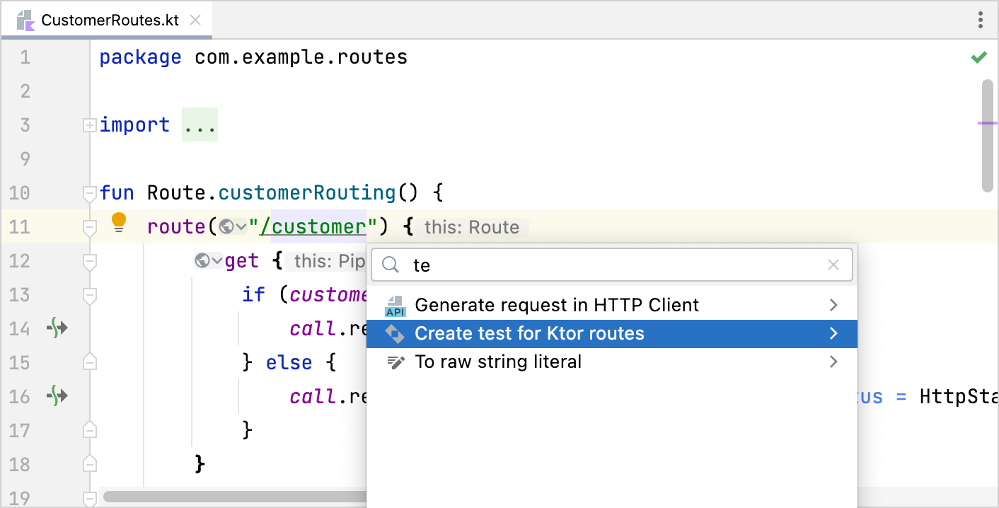 Generate test for route Generate test for route