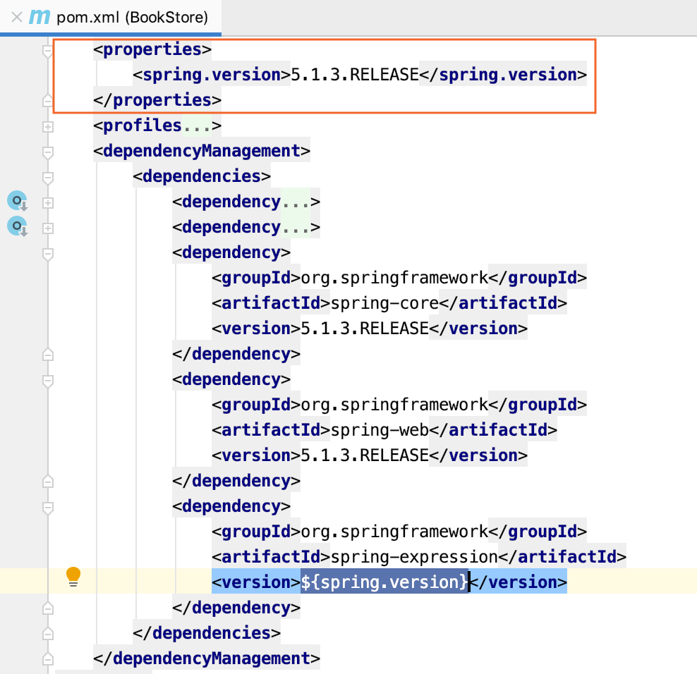 POM with the declared property POM with the declared property