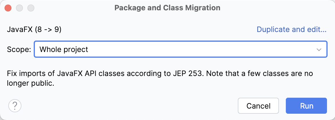 Running the migration refactoring Running the migration refactoring