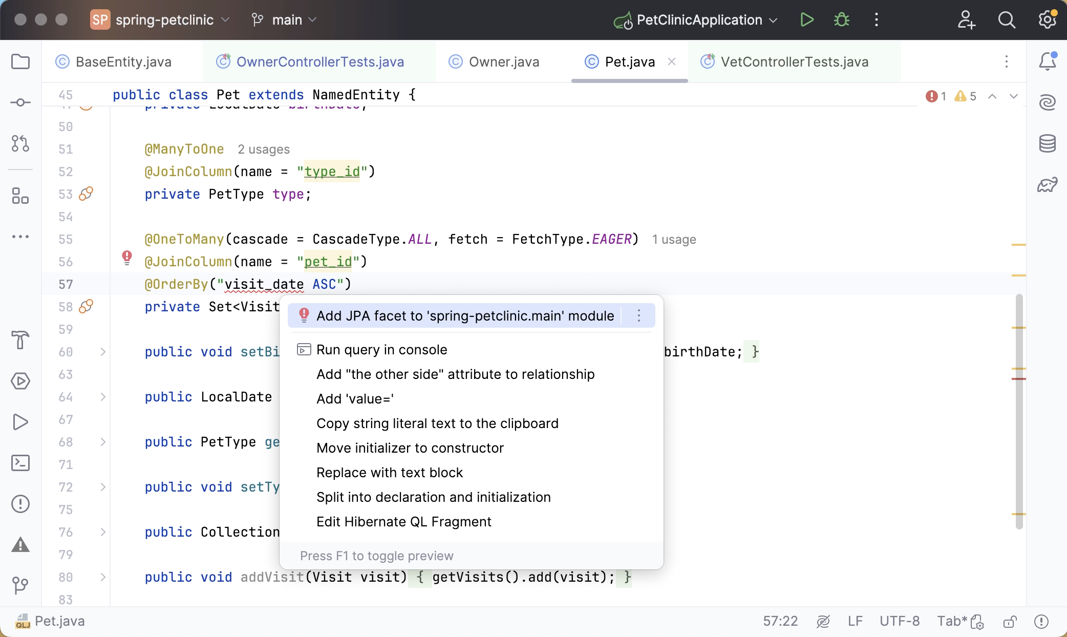 Applying quick-fixes Applying quick-fixes