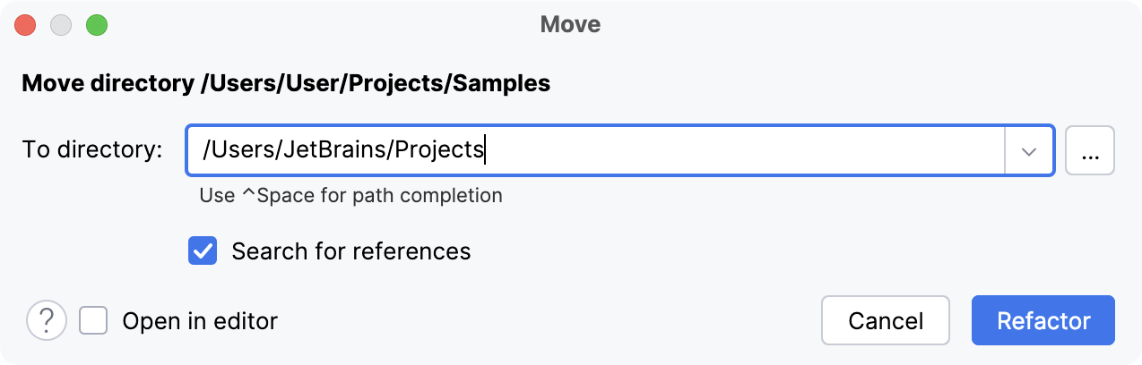 Moving a project to another location Moving a project to another location