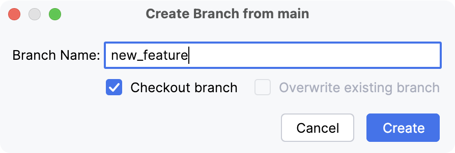New Git branch