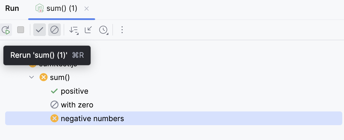 重新运行测试套件 重新运行测试套件