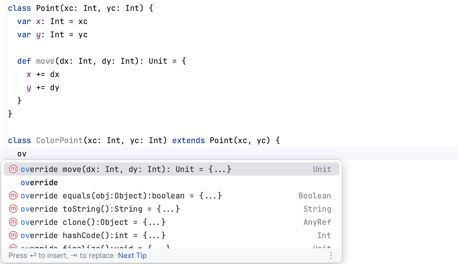 重写操作的补全 重写操作的补全