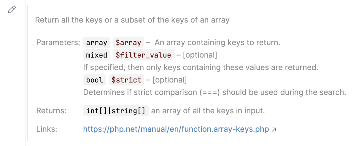 Javadocs in the rendered mode Javadocs in the rendered mode