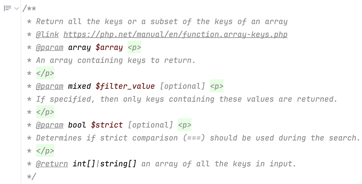 Javadocs in the editing mode Javadocs in the editing mode