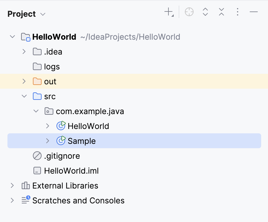 the Project tool window