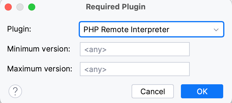 Add required plugin dialog Add required plugin dialog