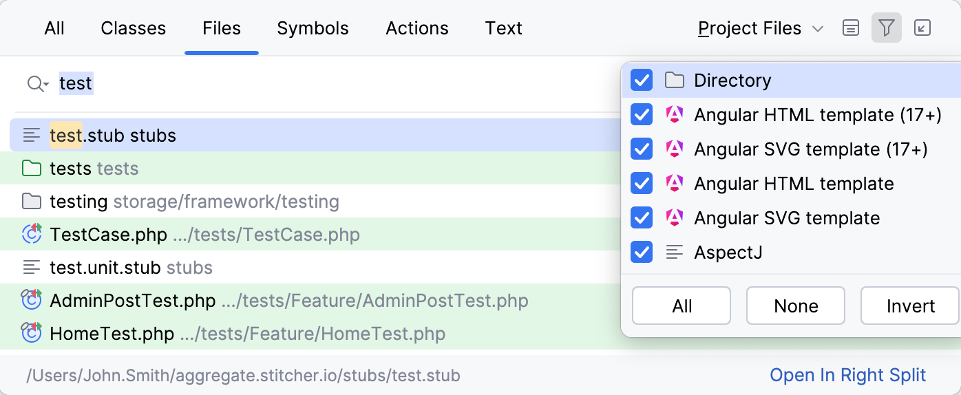 Exclude file types from search Exclude file types from search