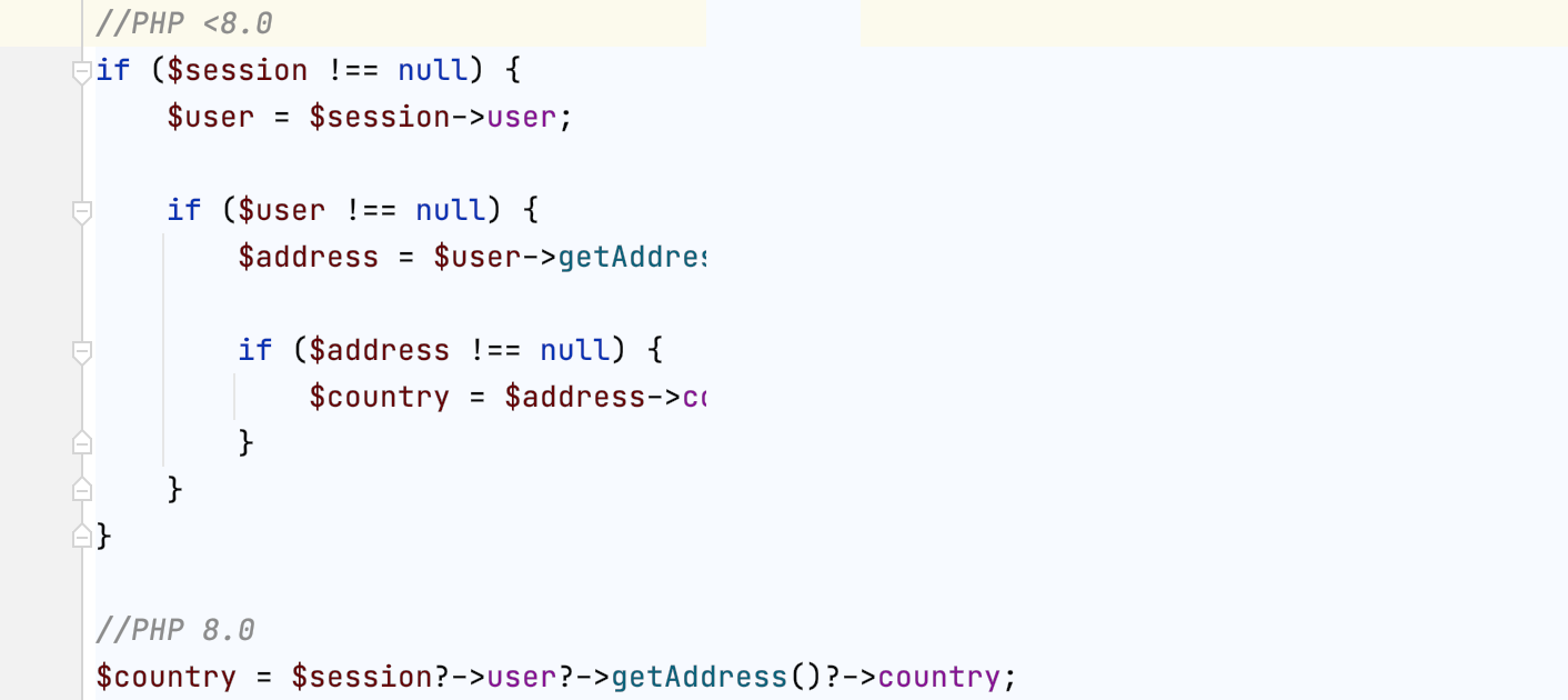 Using the nullsafe operator Using the nullsafe operator
