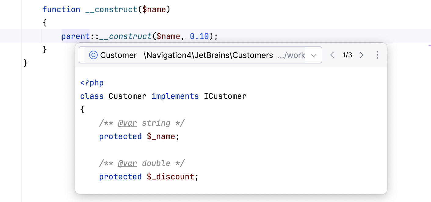 Quick Definition popup Quick Definition popup