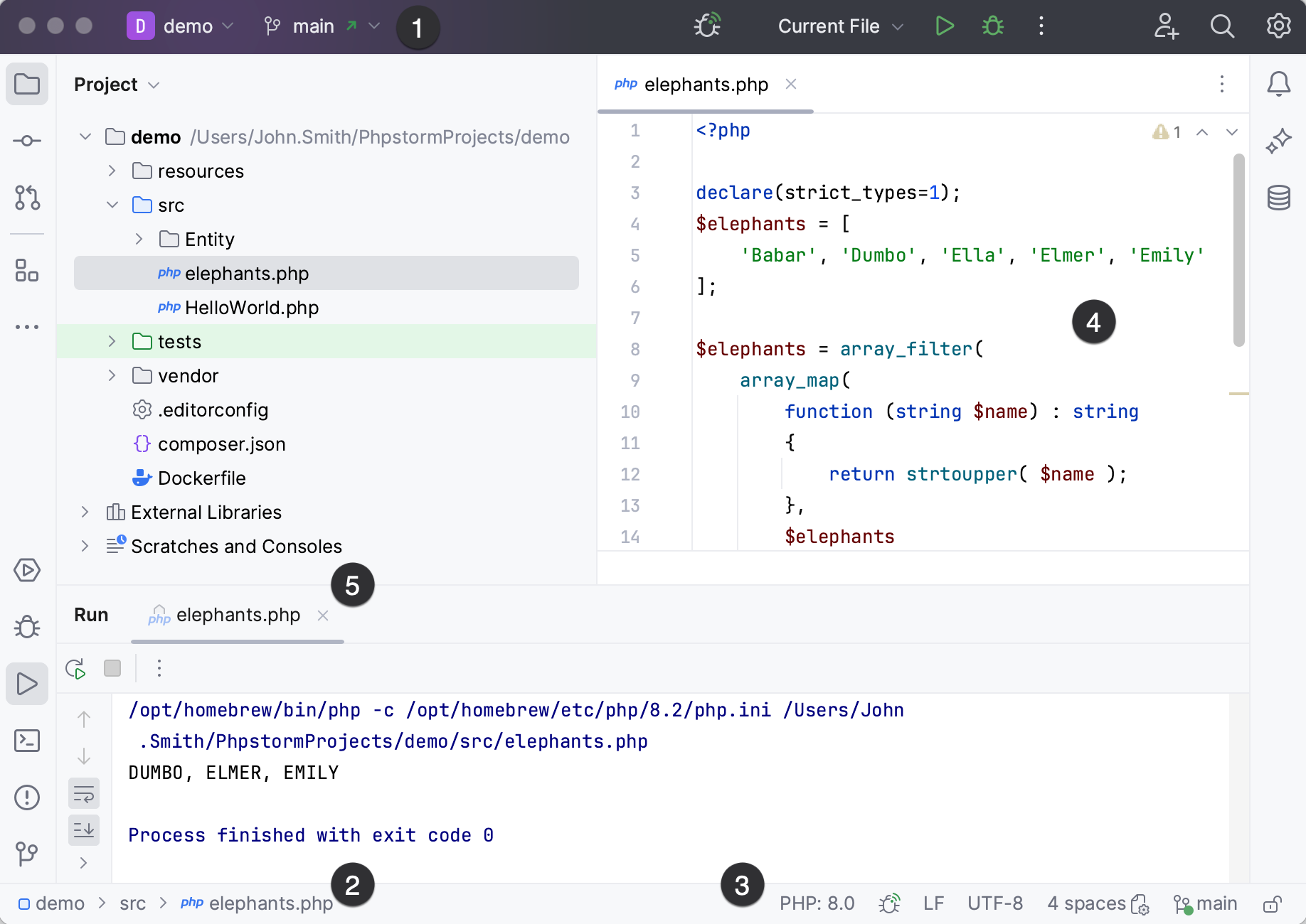 PhpStorm user interface overview PhpStorm user interface overview