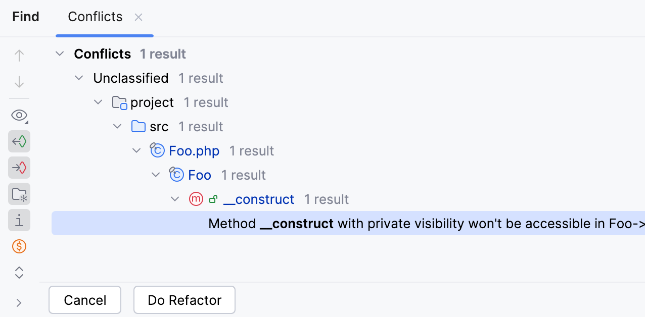 Refactoring conflicts tool window Refactoring conflicts tool window
