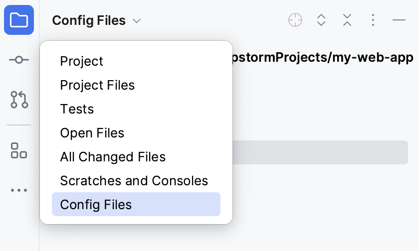 The new scope shown in the Project tool window The new scope shown in the Project tool window