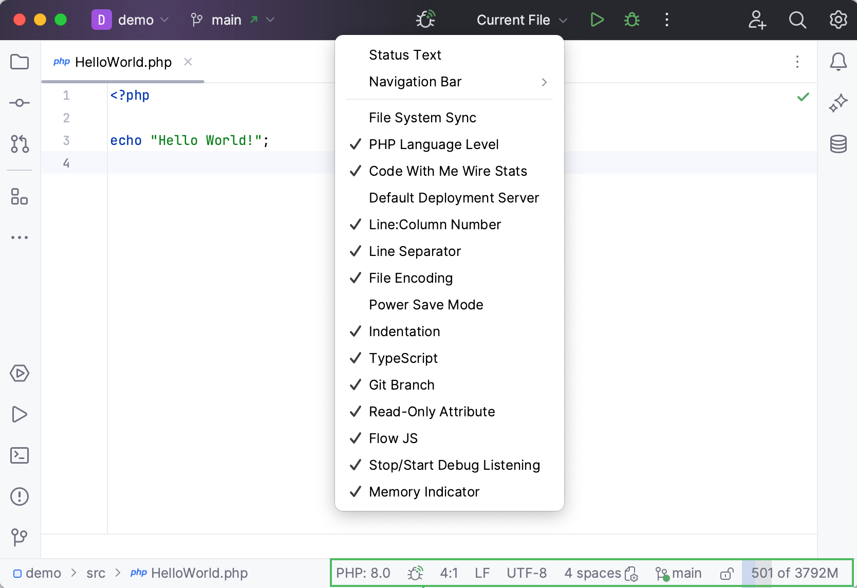 Customize the icons on the Status bar Customize the icons on the Status bar