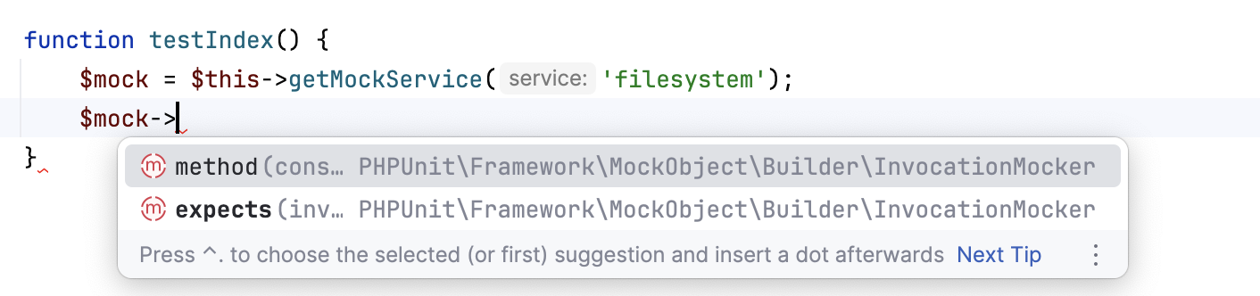 Symfony mock completion in a helper function not available Symfony mock completion in a helper function not available
