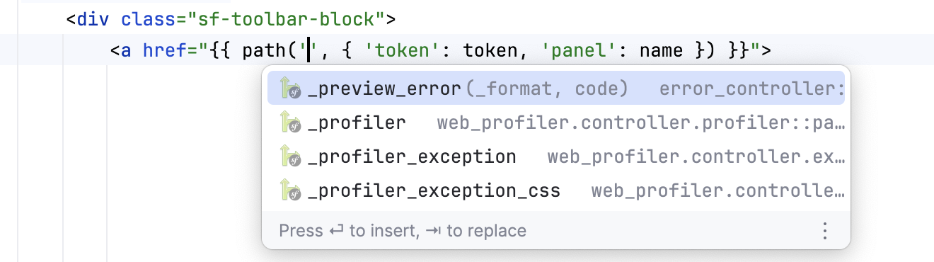 Symfony Twig completion Symfony Twig completion