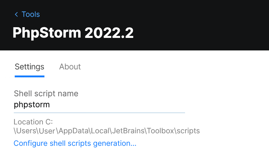 Toolbox App PhpStorm 设置 Toolbox App PhpStorm 设置