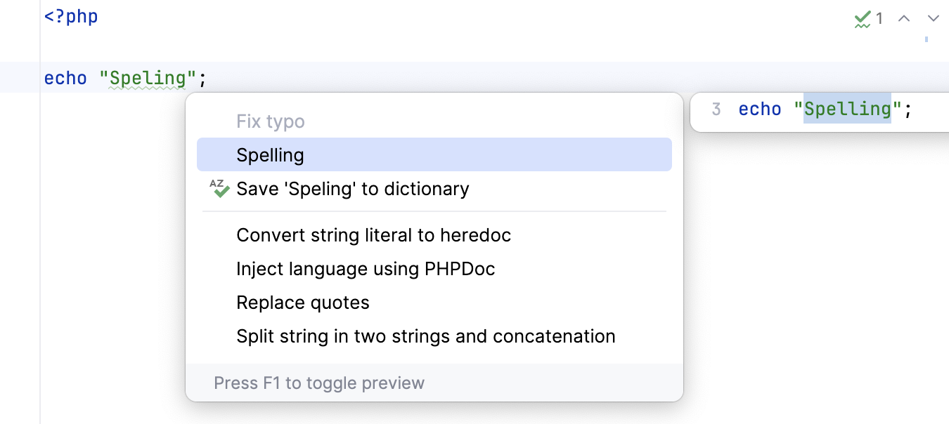 快速修复拼写错误 快速修复拼写错误