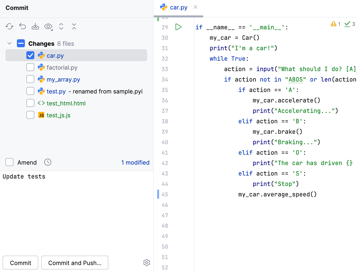 Commit tool window Commit tool window
