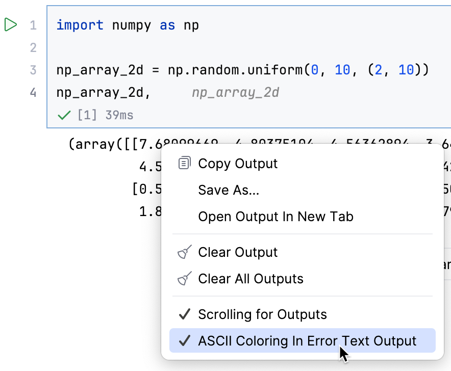 ASCII coloring enabled ASCII coloring enabled