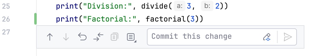 Changes toolbar Changes toolbar