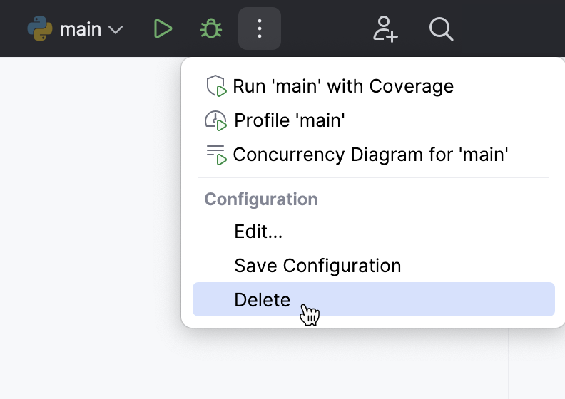 Select the delete option from the menu Select the delete option from the menu