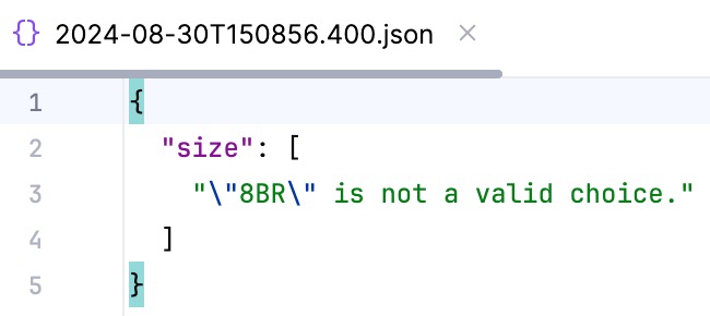 400 Bad Request response 400 Bad Request response