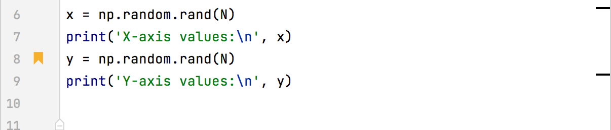 Anonymous bookmark placed in the editor Anonymous bookmark placed in the editor