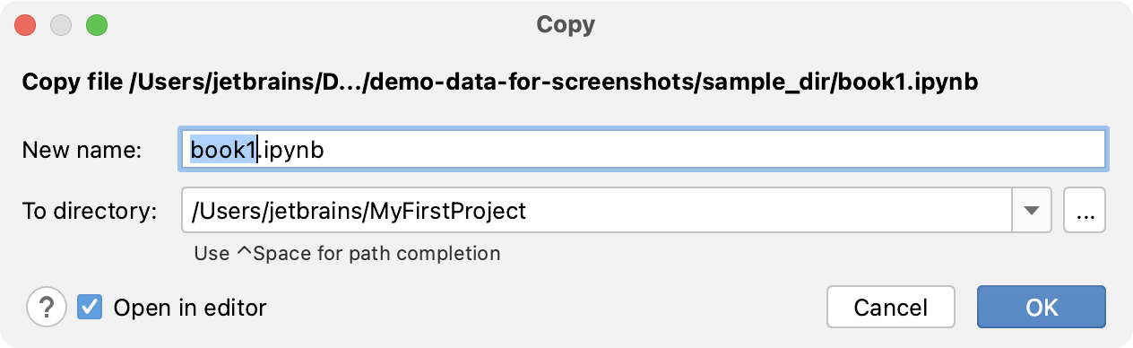 Confirm copying the notebook Confirm copying the notebook