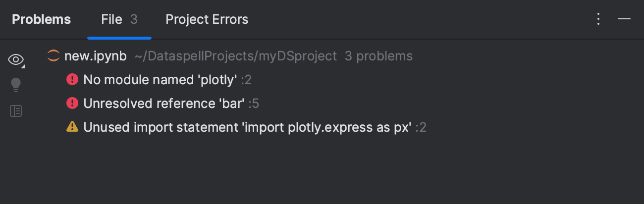 Problems tool window | DataSpell Documentation
