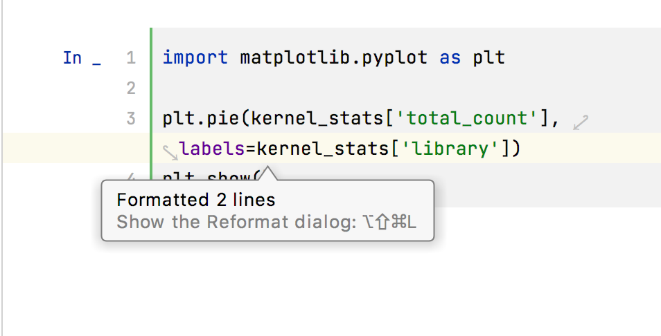 The number of reformatting lines The number of reformatting lines