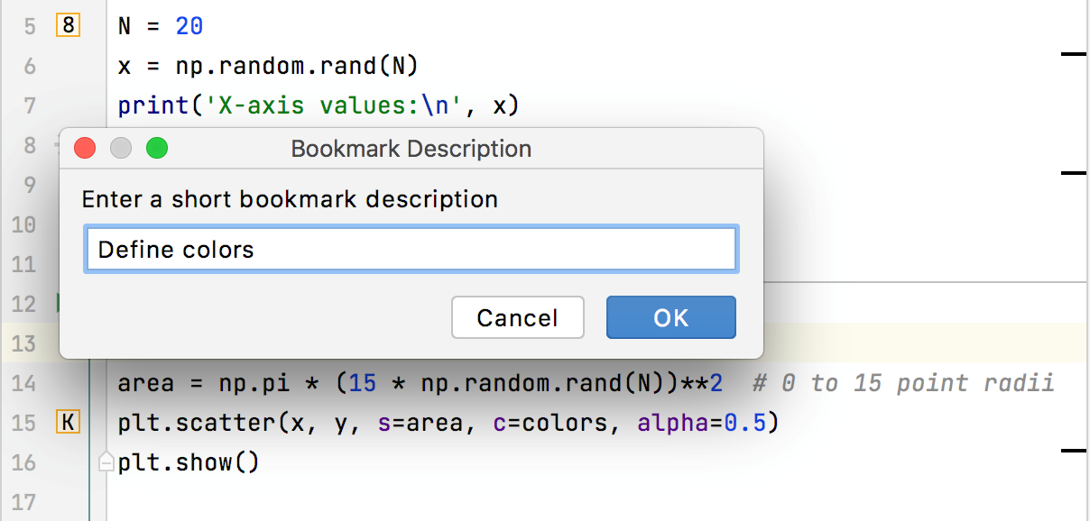 Renaming a bookmark Renaming a bookmark