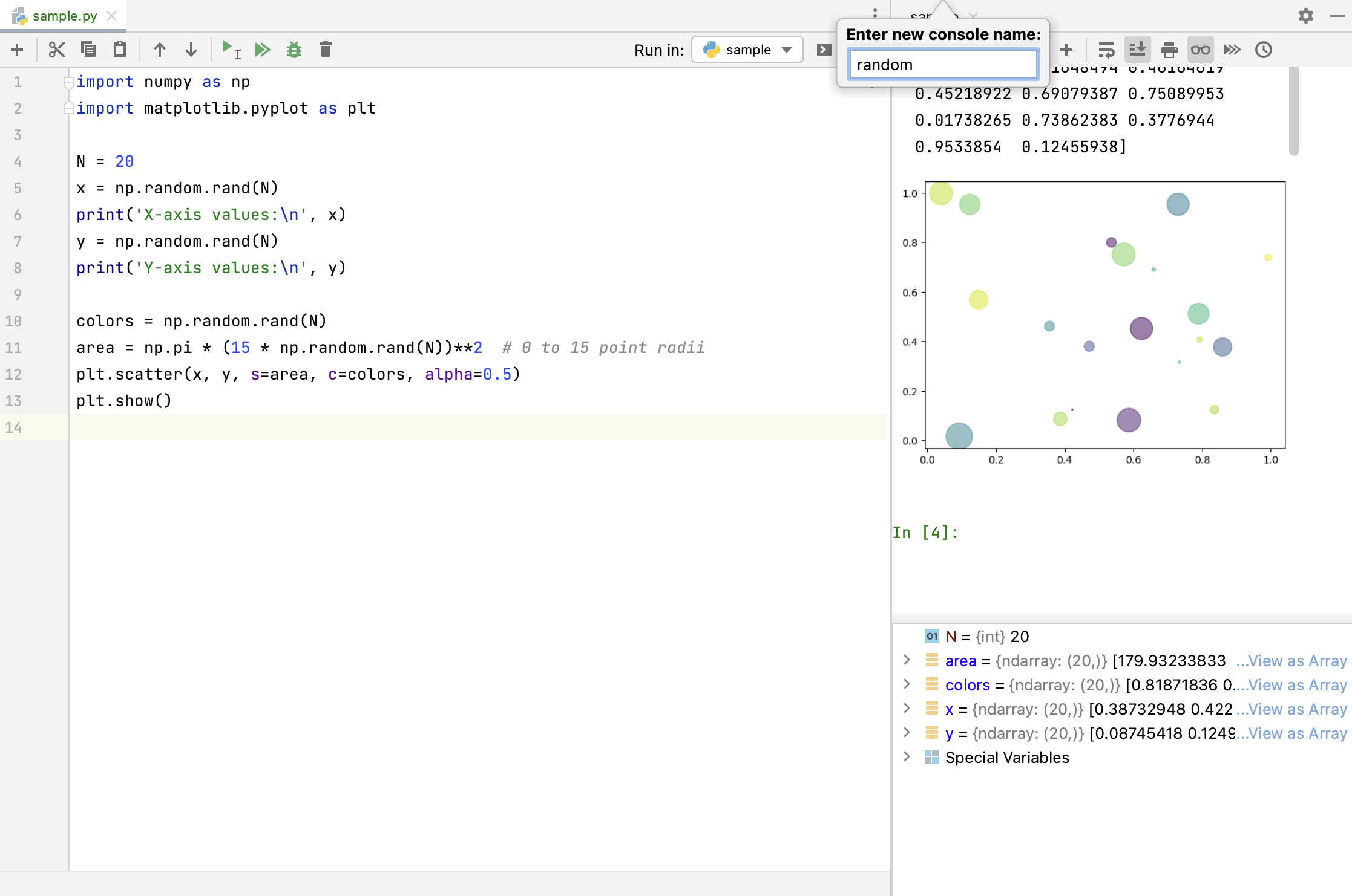 Renaming the console tab Renaming the console tab