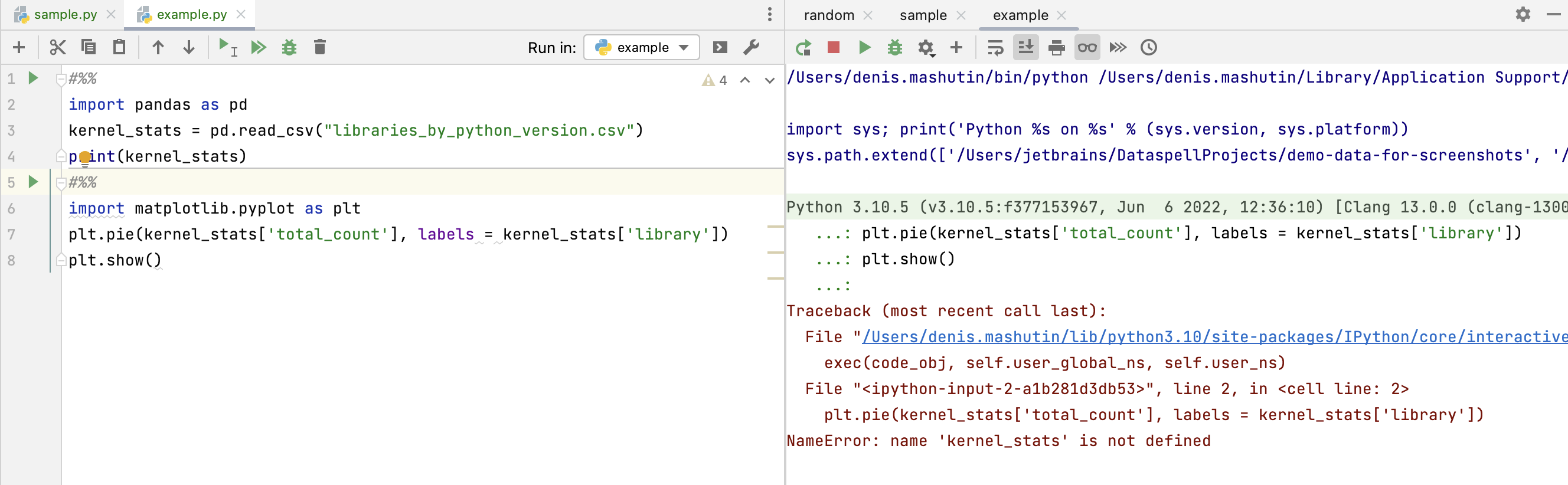 Running the second cell Running the second cell