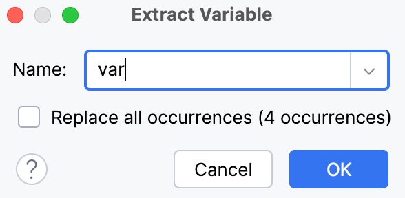 Extract Variable Dialog
