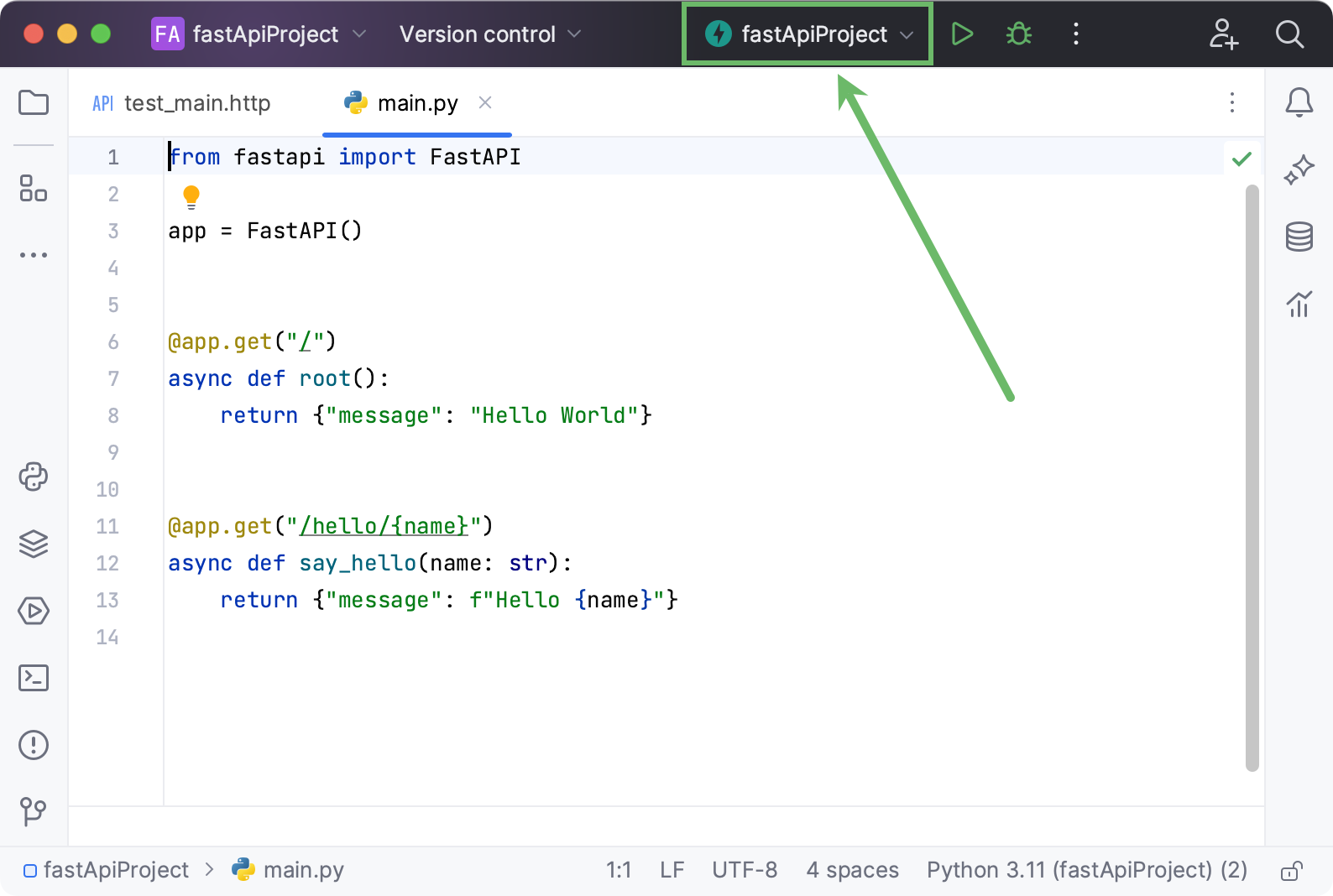 Default run/debug configuration for FastAPI Default run/debug configuration for FastAPI
