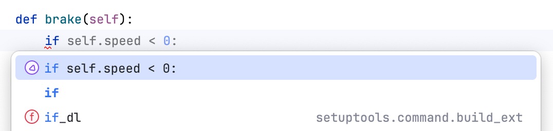 Full Line completion suggestions in completion list Full Line completion suggestions in completion list