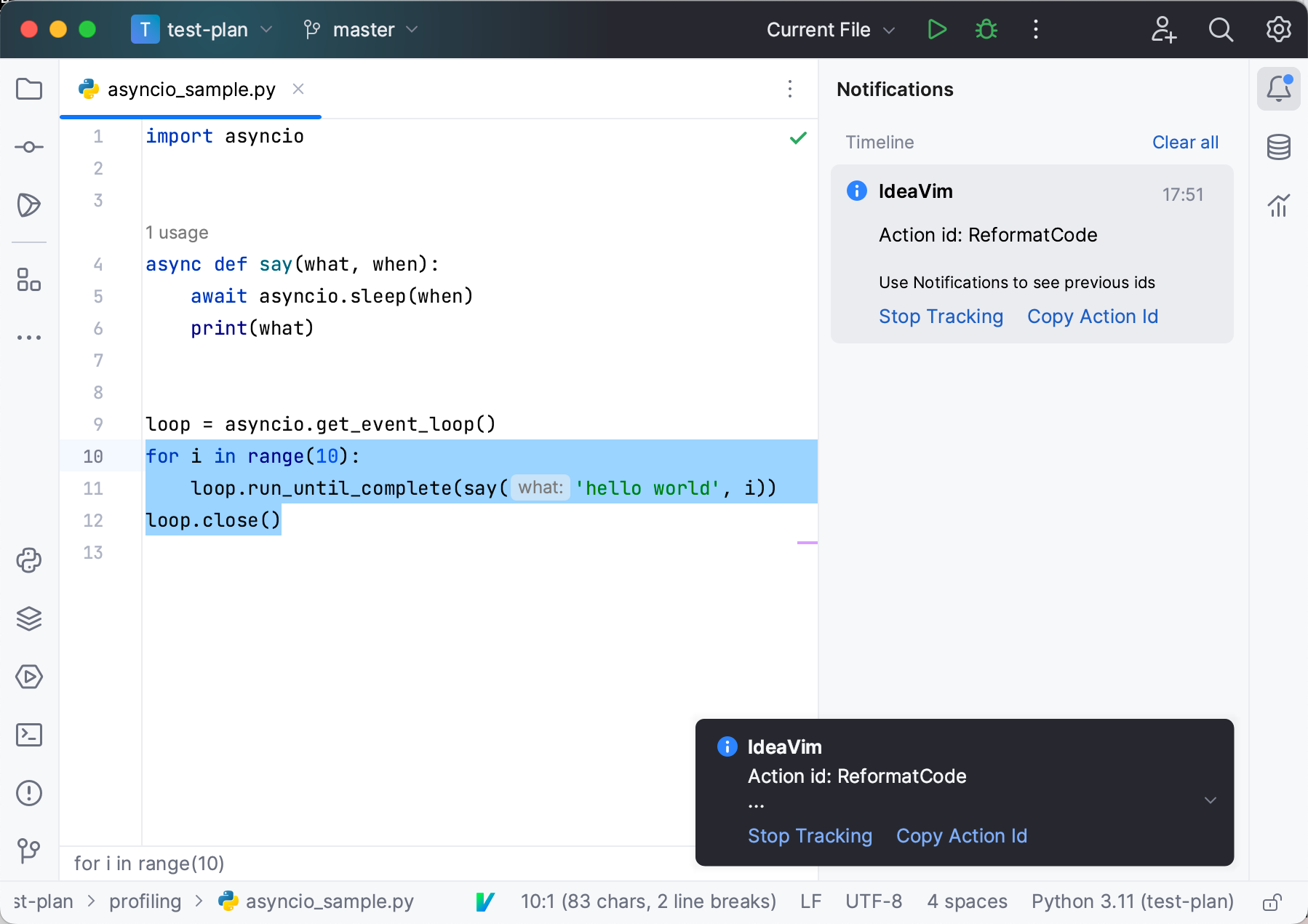 Actions IDs are displayed Actions IDs are displayed