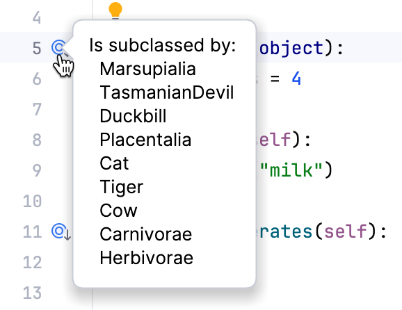Find implementation in the gutter Find implementation in the gutter