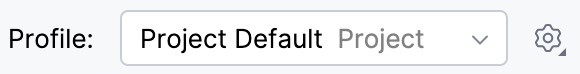 the Profile list and the settings icon the Profile list and the settings icon