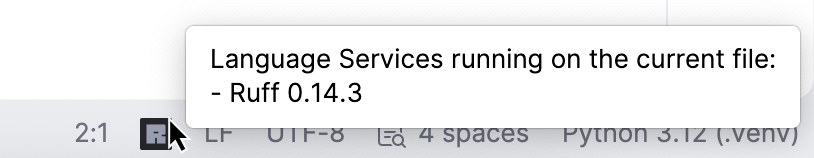 Python LSP tools displayed in a toolbar