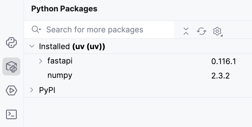 Manage installed packages