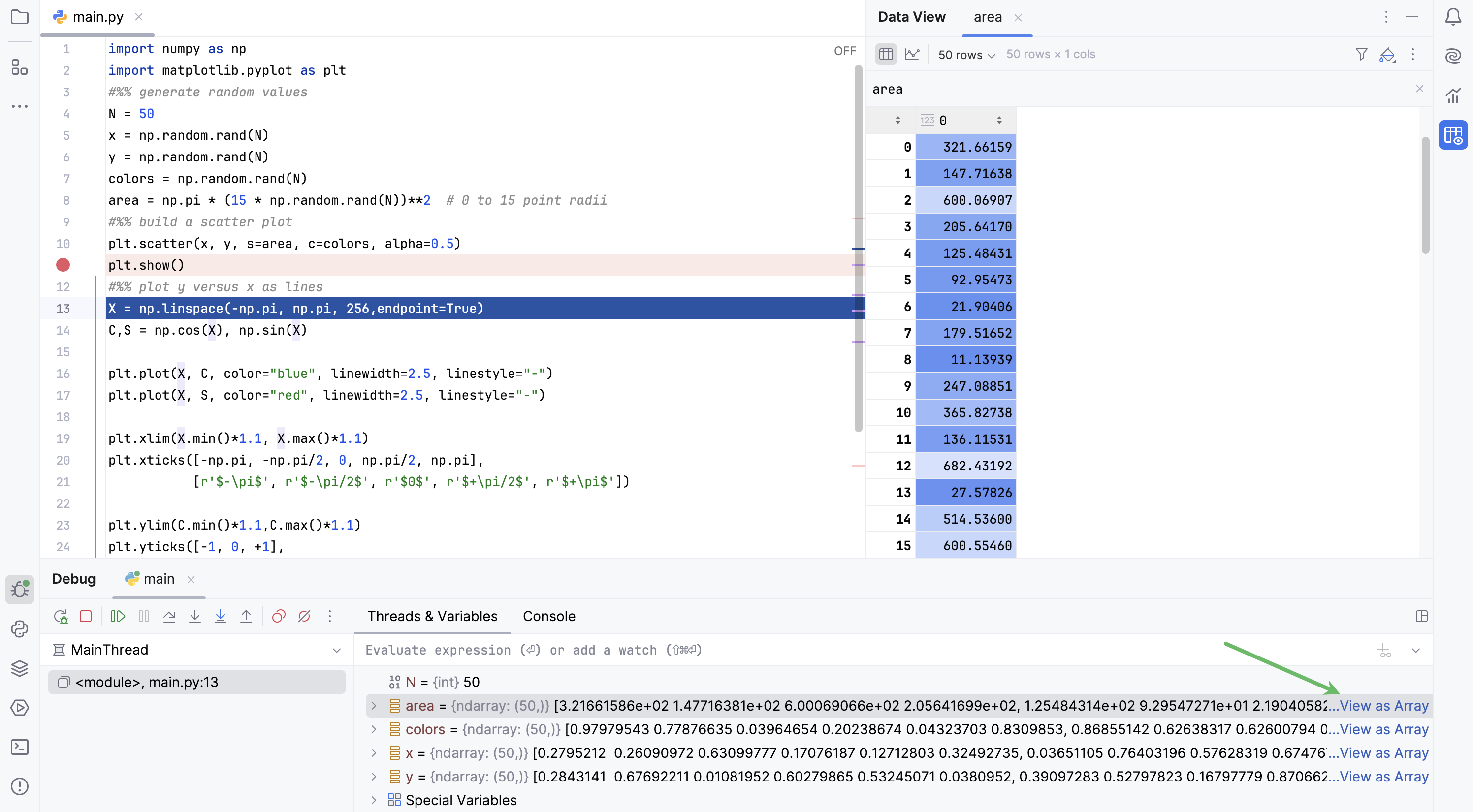 View as array View as array