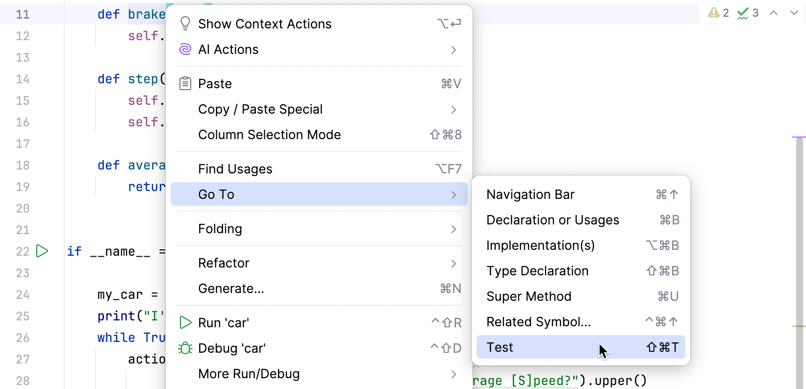 Go to test Go to test