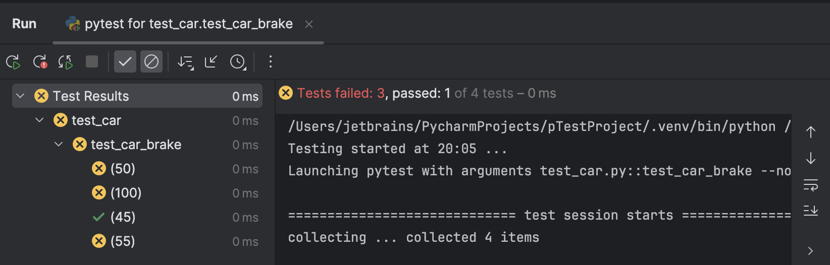 pytest | PyCharm 文档